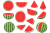 وکتور رایگان هندوانه کارتونی قرمز لایه باز مخصوص استفاده برای شب یلدا